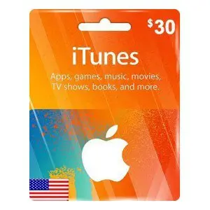 گیفت کارت اپل آیتیونز/آیتونز 30 دلاری آمریکا