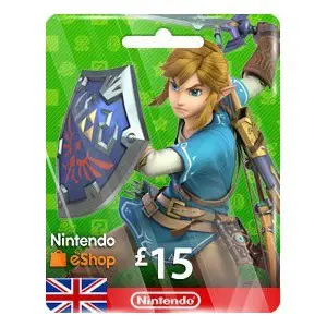 کارت نینتندو سویچ 15 پوندی انگلستان Nintendo eShop 15UK
