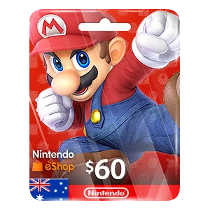 گیفت کارت نینتندو ای شاپ 60 دلار استرالیا Nintendo e-shop Gift Cards