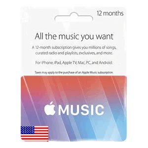اشتراک 12 ماهه موزیک اپل برای اکانت های آمریکا
