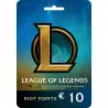 گیفت کارت لیگ آف لجندز 10 یورو اروپا League of Legends Riot Points
