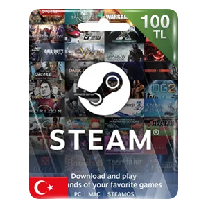گیفت کارت استیم والت 100 لیر Steam Wallet Gift Cards
