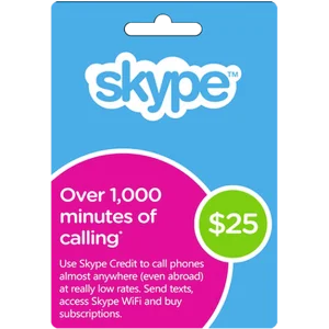 اسکایپ کردیت 25 دلاری گیفت کارت Skype Credit Gift Card